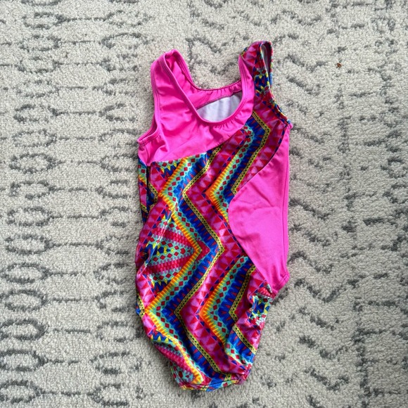 GK ELITE Geometric Pattern Gymnastics Leotard Medium - Picture 4 of 4